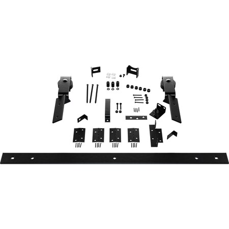 Ekena Millwork Barnfold J-Strap 2-Door Hardware Set for 1 1/4" to 1 3/8" Doors with 32" Track, Black GB6007M2D32BL